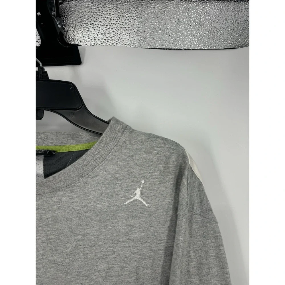 Air Jordan Nike Argyle‎ Diamond Printed Embroidered Vented Long Sleeve Tee 2XL